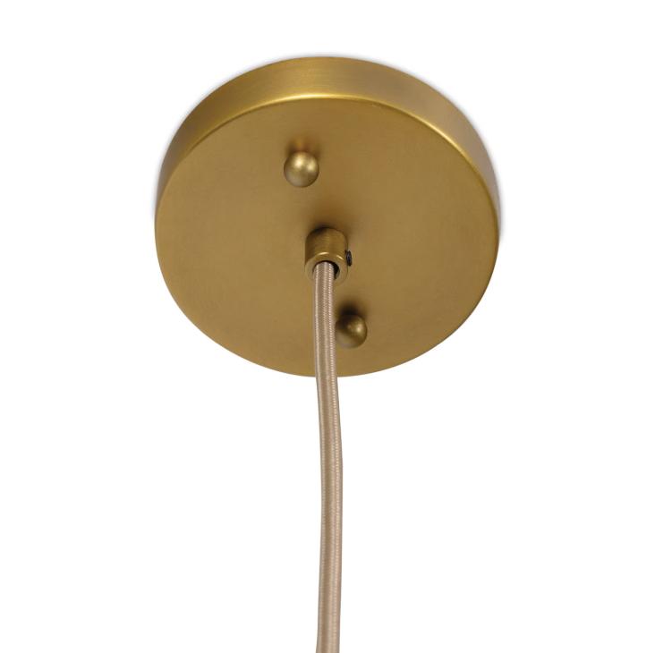 Selene Natural Woven Pendant Small - Pendant Installed | Bone & Brass