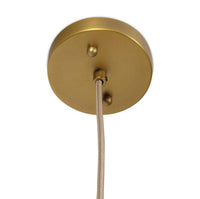 Selene Natural Woven Pendant Small - Pendant Installed | Bone & Brass