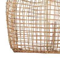 Selene Natural Woven Pendant Small - Pendant Close Up | Bone & Brass