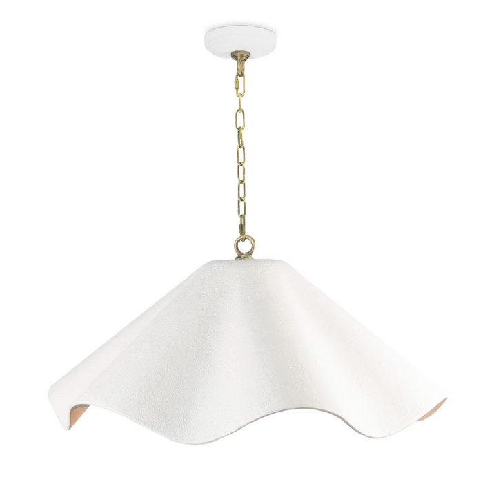 Marisol White Fluted Pendant Large