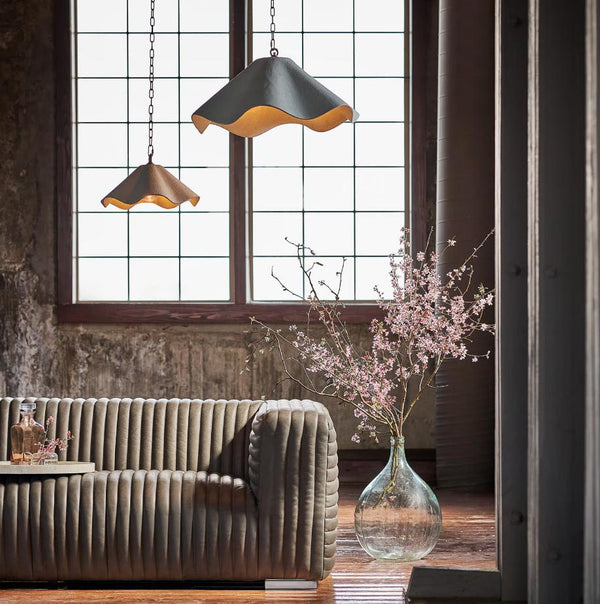 Marisol White Fluted Pendant Large