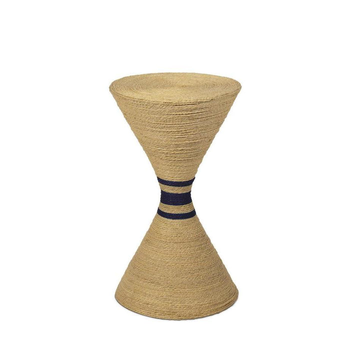 Maren Natural Seagrass Table w/ Navy Stripes