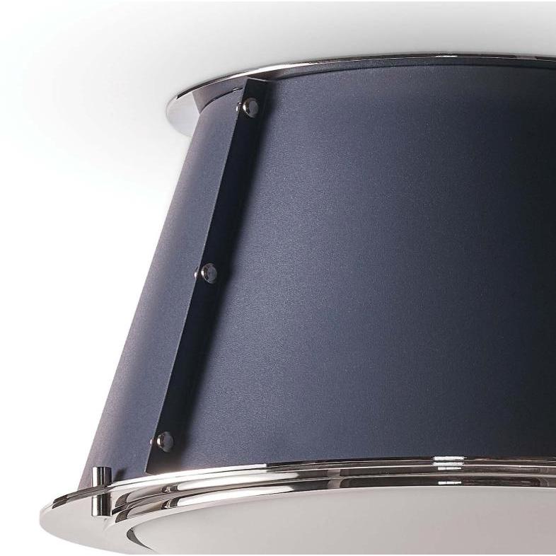French Maid Navy Blue & Nickel Flush Mount Light - Flush Mount Detail | Bone & Brass