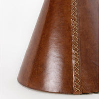Gabe Cognac Leather Accent Table - Table Detail | Bone & Brass