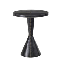 Gabe Black Leather Accent Table | Bone & Brass