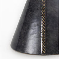 Gabe Black Leather Accent Table - Table Detail | Bone & Brass