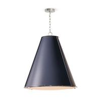 French Maid Navy Blue & Nickel Large Chandelier | Bone & Brass