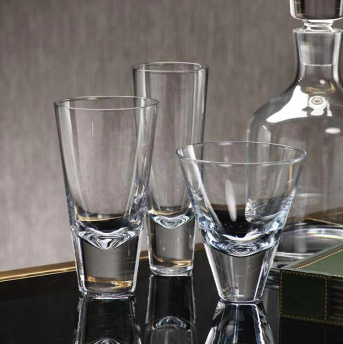 Anamaria Tall Tapered Drinking Glass, Set 4 - Glass Side View | Bone & Brass
