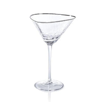 Apertivo Triangular Martini Glasses Platinum Rim, Set 4 | Bone & Brass