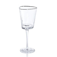Apertivo Triangular Wine Glasses Platinum Rim, Set 4 | Bone & Brass