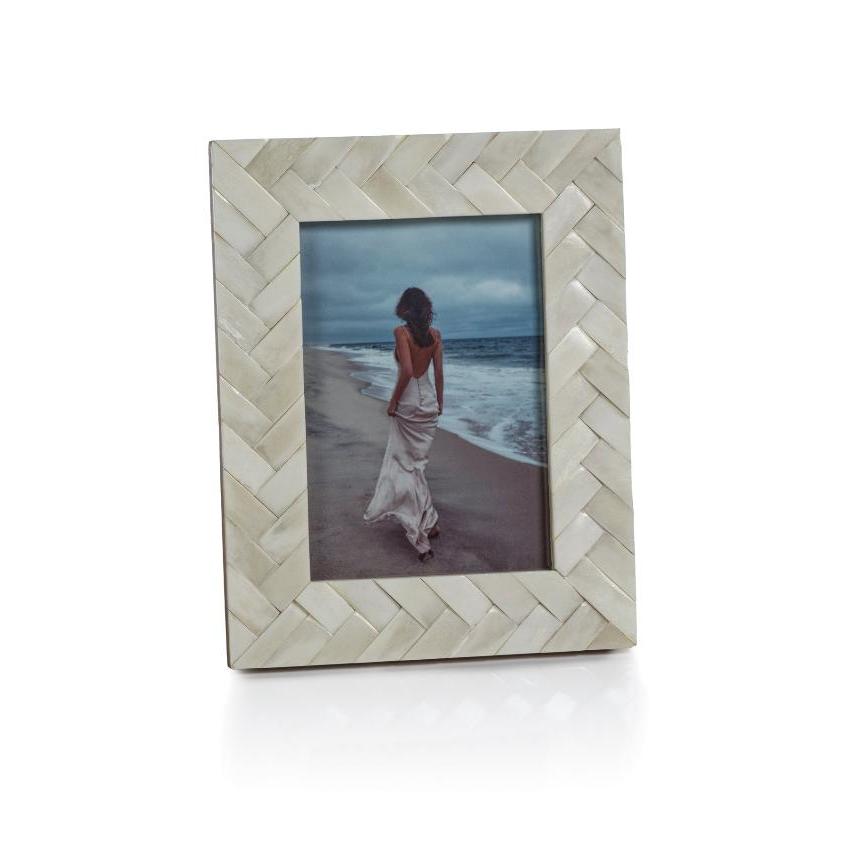 Bengkulu Bone Braided Photo Frame 5x7 | Bone & Brass