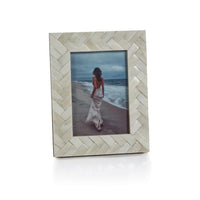 Bengkulu Bone Braided Photo Frame 5x7 | Bone & Brass