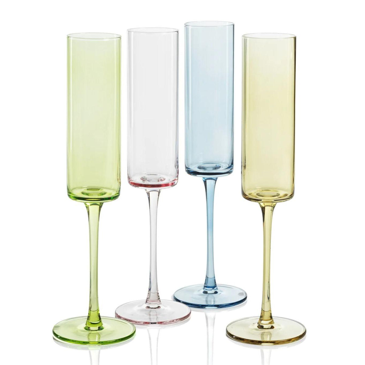 Fruttuoso Champagne Flutes, Set of 6 - Glass Stem Detail | Bone & Brass
