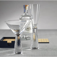 Livine Hammered Stem Champagne Flutes, Set of 4