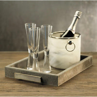 Livine Hammered Stem Champagne Flutes, Set of 4