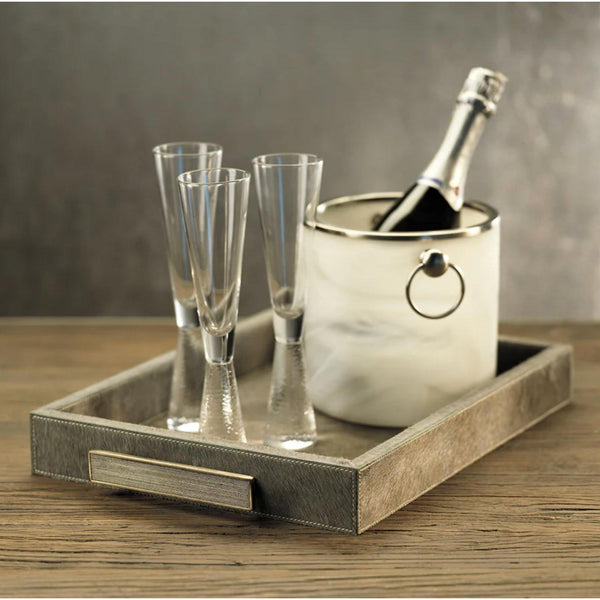 Livine Hammered Stem Champagne Flutes, Set of 4
