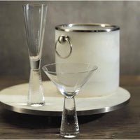 Livine Hammered Stem Champagne Flutes, Set of 4