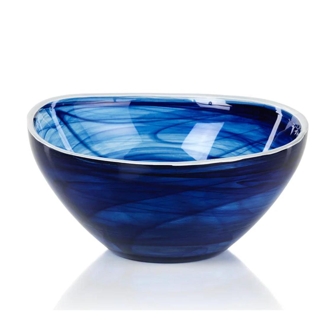 Monte Carlo Small Indigo Alabaster Glass Bowls, Set of 6 | Bone & Brass
