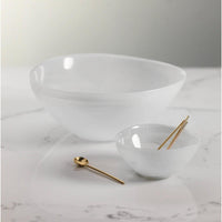 Monte Carlo Small White Alabaster Glass Bowls, Set of 6 - Bowl Detail | Bone & Brass