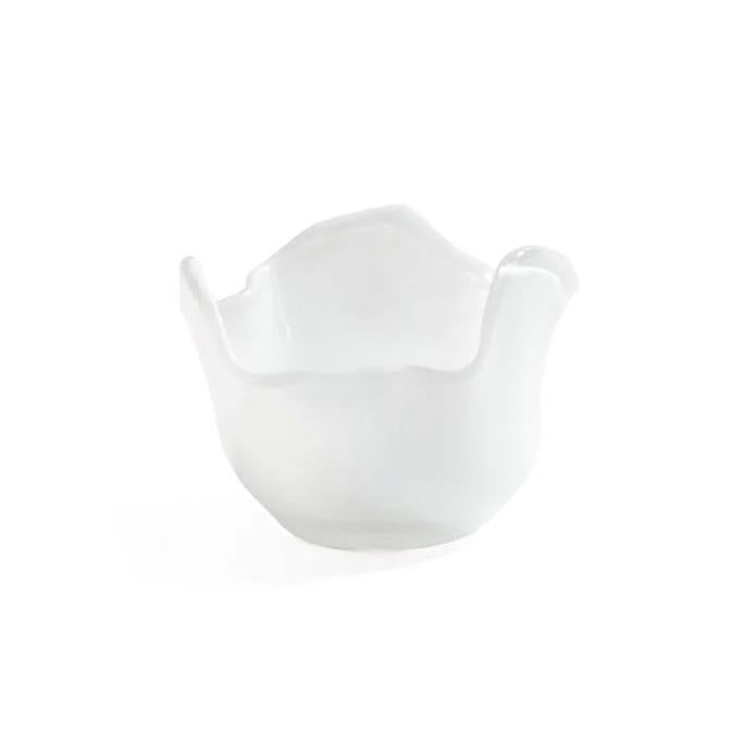 Clear Wavy Bowl Glass Tealight Candle Holders, Set of 2