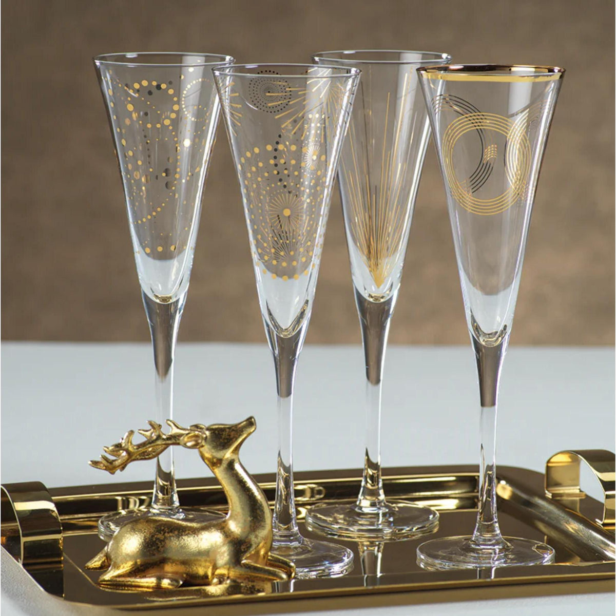 Festivity Champagne Flutes, Set of 4