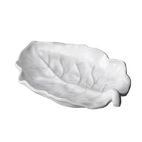 Vida White Lettuce Leaf Serving Platter