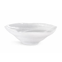 White Alabaster Wave Extra Large Bowl | Bone & Brass