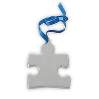 Silver Holiday Autism Ornament | Bone & Brass