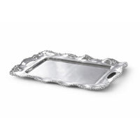 Silver Organic Pearl Medium Rectangular Tray w/ Handles | Bone & Brass
