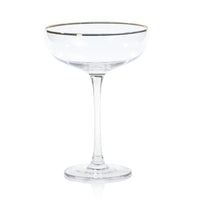 Gold Rim Bowl Martini Glasses, Set of 4 | Bone & Brass