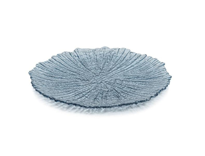 Icy Sapphire Glass Salad Plates, Set of 6