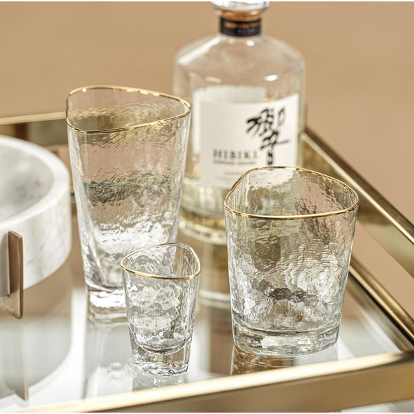 Kamarone Triangular Double Old Fashioned Glasses, Set of 4 - Glass Detail | Bone & Brass