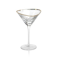 Kamarone Triangular Martini Glasses with Gold Rim, Set of 4 | Bone & Brass
