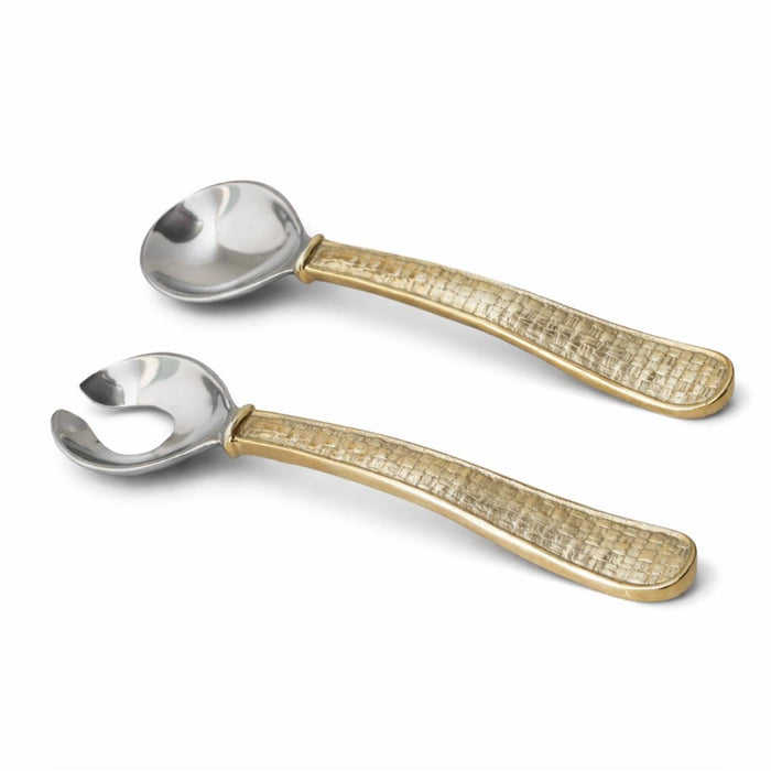 Nassau Modern Gold Salad Servers | Bone & Brass