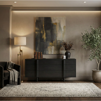 Morten 9 Drawer Dresser Pale Black - Dresser Side View | Bone & Brass
