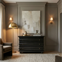 Ascona Small Chest Pale Black - Dresser Side View | Bone & Brass