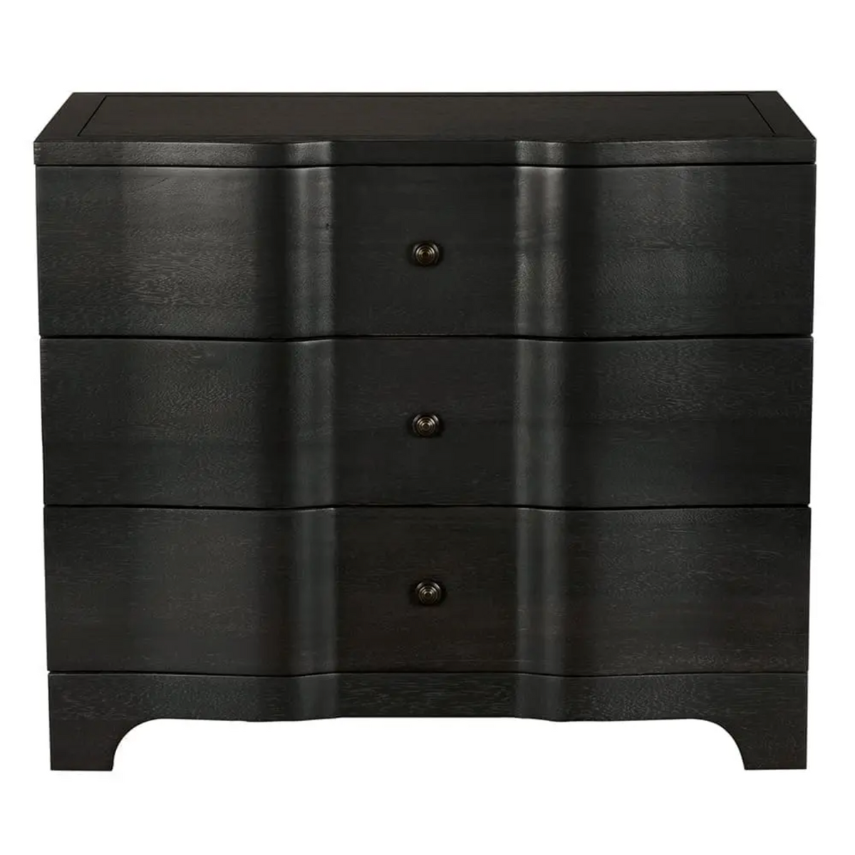 Claud Waved Chest, Ebony or Dark Walnut - Dresser Hardware Detail | Bone & Brass