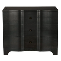 Claud Waved Chest, Ebony or Dark Walnut - Dresser Hardware Detail | Bone & Brass