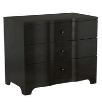 Claud Waved Chest, Ebony or Dark Walnut - Dresser Hardware Detail | Bone & Brass