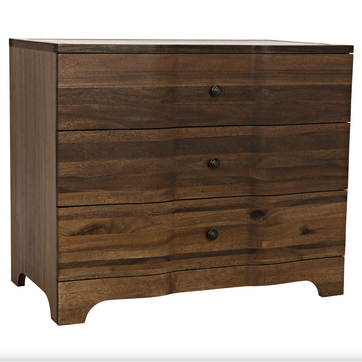 Claud Waved Chest, Ebony or Dark Walnut | Bone & Brass