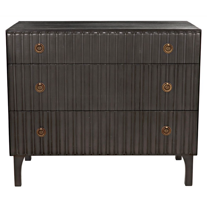 Daryl Pale Black Ribbed Dresser | Bone & Brass