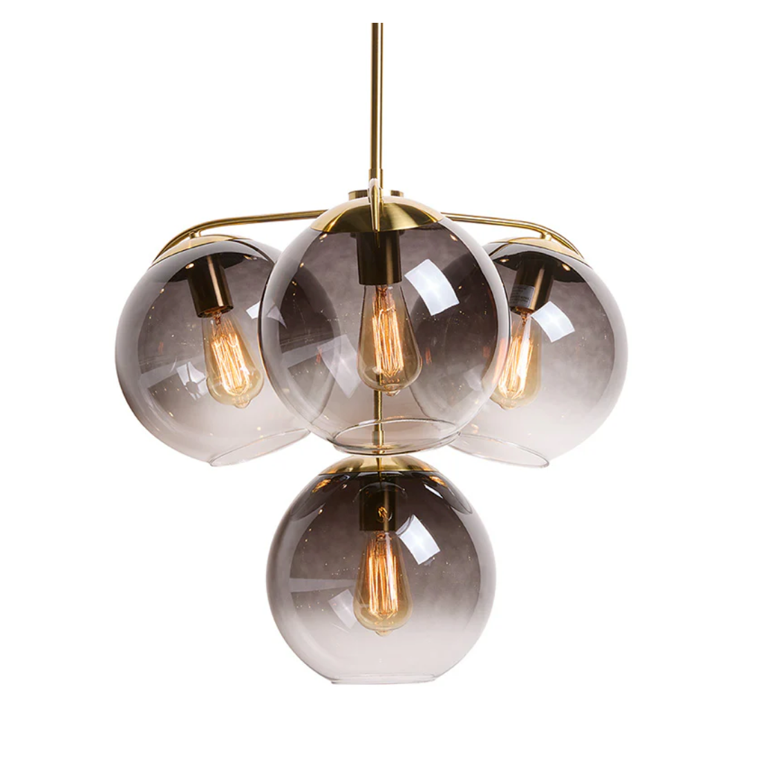 Kamara Brass Smoke Globe Chandelier | Bone & Brass