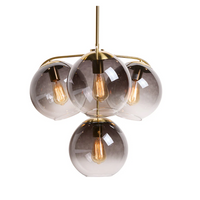 Kamara Brass Smoke Globe Chandelier | Bone & Brass
