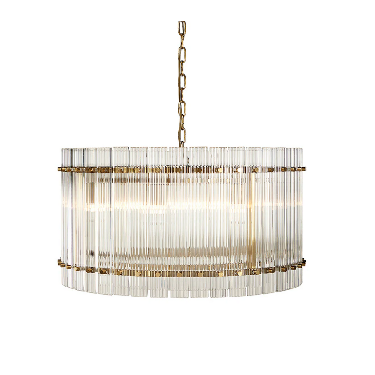 Kore Fluted Glass & Brass Chandelier, Small | Bone & Brass