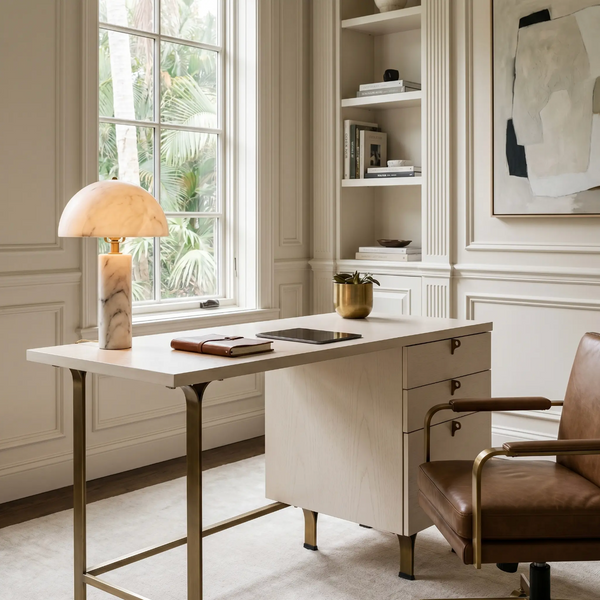 Celine Cream & Antique Brass Desk
