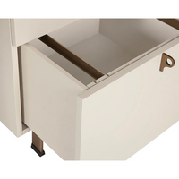 Celine Cream & Antique Brass Desk - Desk Leg Detail | Bone & Brass