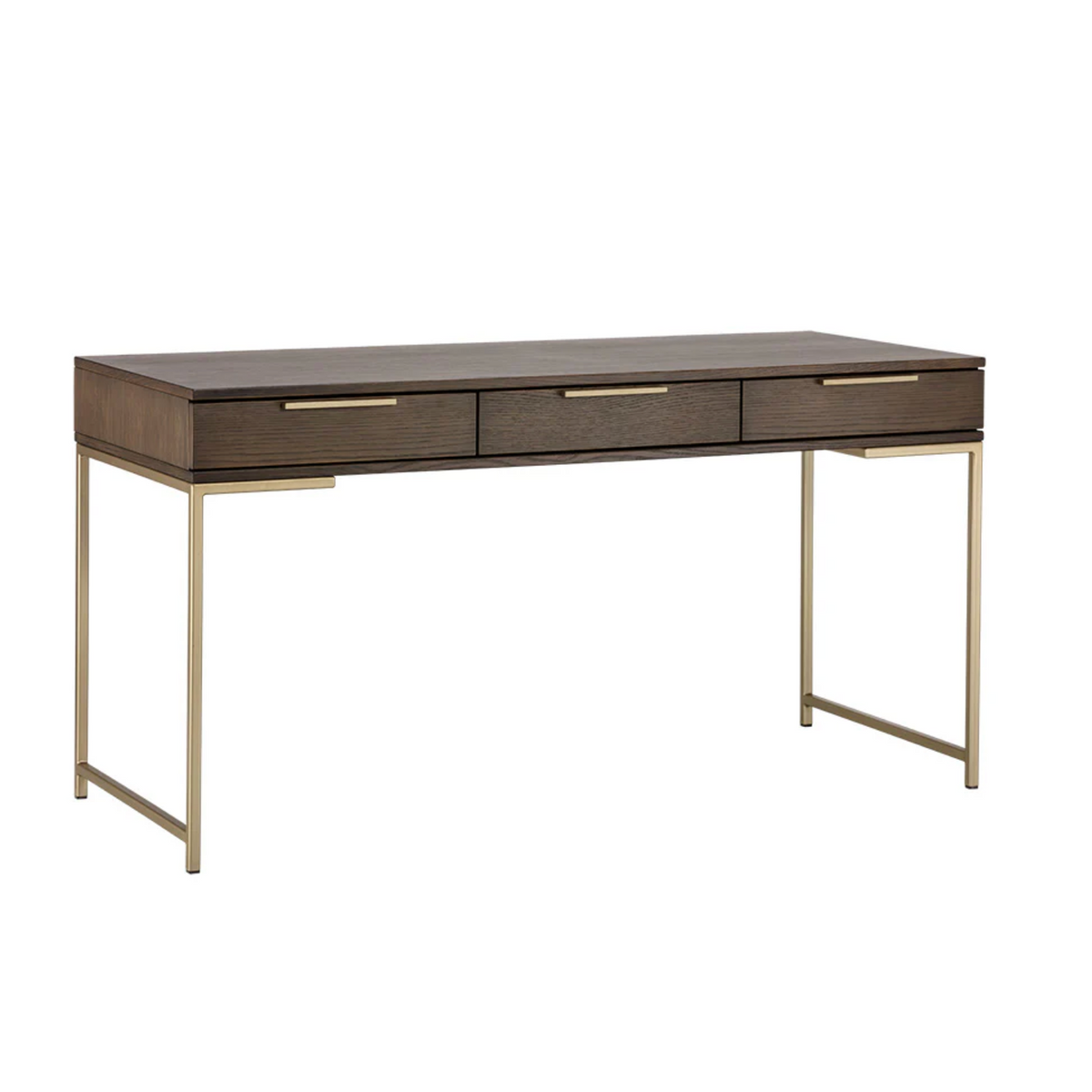 Rebel Umber Wood & Gold Desk | Bone & Brass