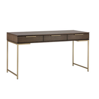 Rebel Umber Wood & Gold Desk | Bone & Brass