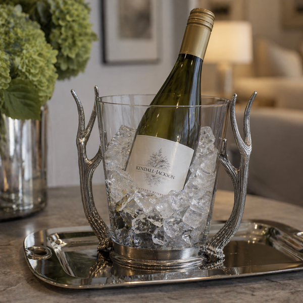 Pewter Antler Handle Ice Bucket - Ice Bucket Detail | Bone & Brass