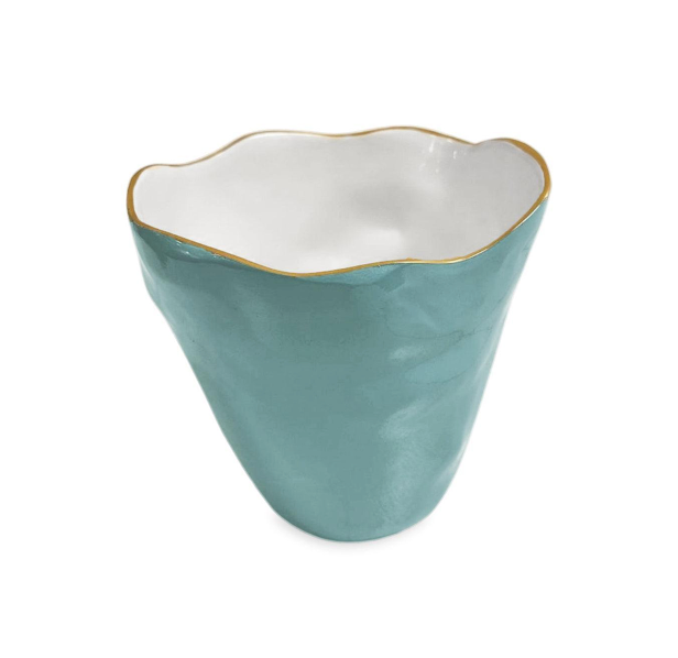 Soho Turquoise, Cream & Gold Ice Bucket | Bone & Brass